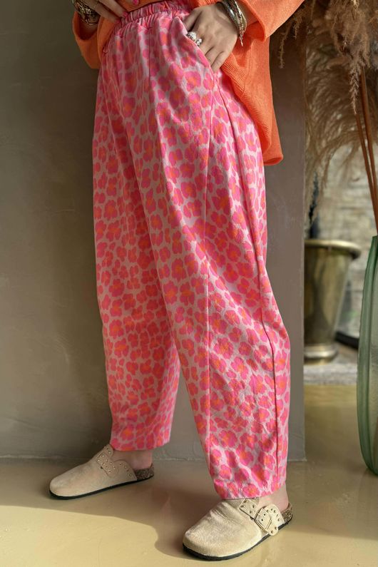 Lagen Zanzibar Seamed Tapered Barrel Pant Rose & Hot Pink